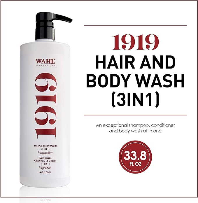 WAHL 1919 HAIR/BODY WASH 3-IN-1 33.8 OZ